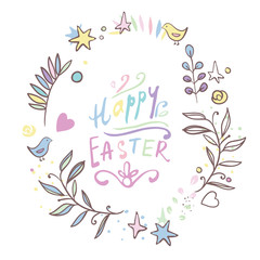 Fototapeta na wymiar Greeting card for the celebration of Easter. abstract lettering background