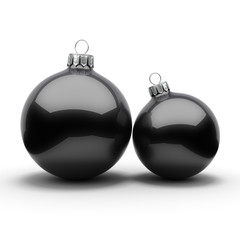 3D Rendering Black Christmas Ball