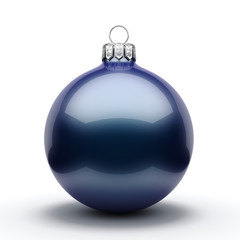 3D Rendering Dark Blue Christmas Ball
