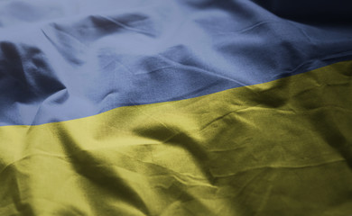 Ukraine Flag Rumpled Close Up