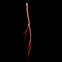 Obraz premium Isolated realistic electrical lightning strike visual effect on black night background. Energy change. 