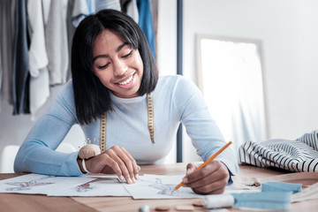 Nice talented woman drawing