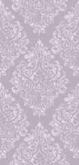 Vintage flourish ornament pattern Vector. Victorian Royal texture. Flower decorative design vertical. Lavender color decors