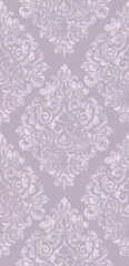 Outdoor-Kissen Vintage flourish ornament pattern Vector. Victorian Royal texture. Flower decorative design vertical. Lavender color decors © castecodesign