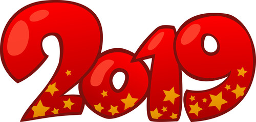 2019 Happy New Year design element.