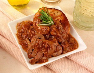 LIVER AND ONIONS WITH DUMPLING