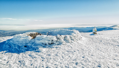 snowy mountain in spain