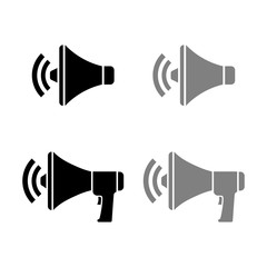 Megaphone vector icons on white background