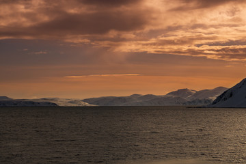 Norway Landscape nearby Kjollefjord as a cruise stop during winter