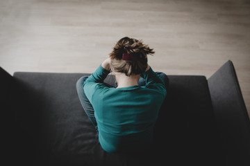 stressed sad woman, despair and depression, sorrow