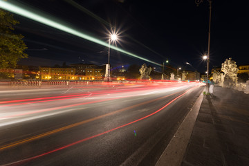 Fototapeta na wymiar Nightshot of Vittorrio Emanuele II bridge