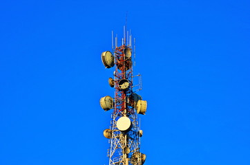 high electrical pole tower line