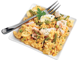 HADDOCK AND SALMON KEDGEREE  CUT OUT