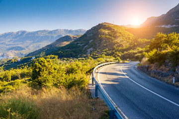 Wonderful views of the hills at sunny day. Location place Montenegro, Balkan peninsula, Adriatic...