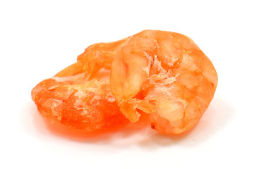 dried shrimp on white background