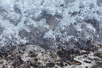 Thin ice top on marble table