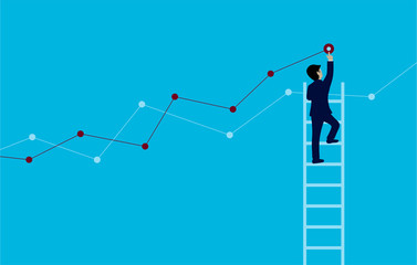 Businessmen Walk up stairs Go up to goal to achieve higher success. modern ideas. Creative idea. Business concept cartoon vector illustration.