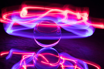 Kristallkugel mit Lichterspiel