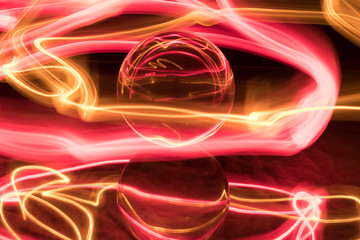 Kristallkugel mit Lichterspiel