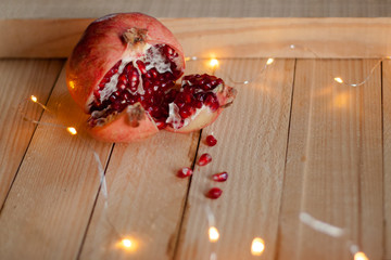 pomegranate on a plate