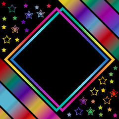 Abstract colorful frame with stars