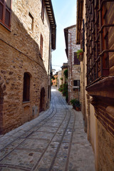 Fototapeta na wymiar Streets of Spello in Umbria, Italy. 