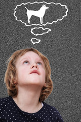 Child looks up