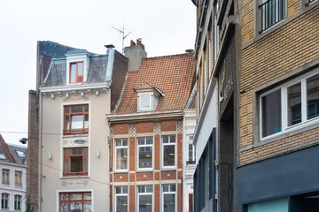 Fototapeta na wymiar LILLE, FRANCE - April 13, 2018: antique building view in Old Town Lille, France