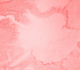 Pastel pink watercolor abstract background, stain, splash of paint, stain, divorce. Vintage pattern for design and decoration. With space for text.
