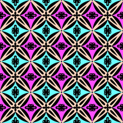 Blue and pink royal pattern. The Seamless vector background