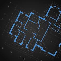 Architectural drawing. Vector illustration.