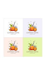 Logo for lemonade Orange juice glass design