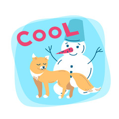beautiful vector illustration winter activities. hello winter