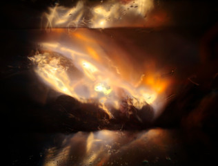 Color abstraction. The raging water painted by light. Color bubbles on the water. Boiling water....