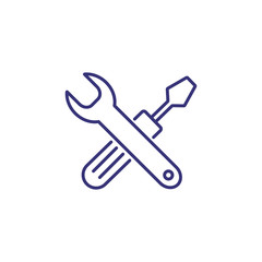 Car repair line icon. Mechanic tools, instrument, wrench. Car service concept. Can be used for topics like garage, maintenance, service station