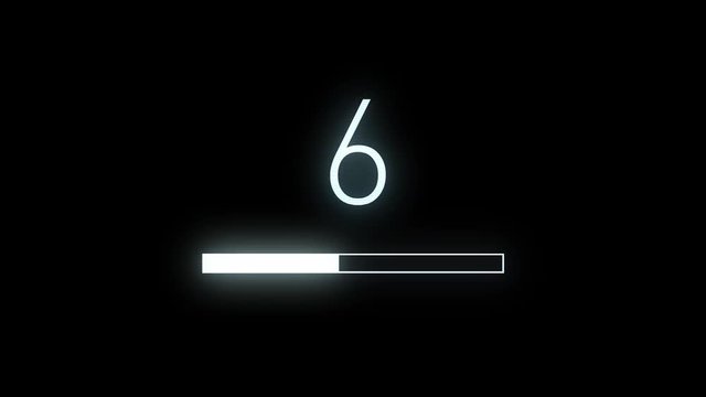 4k Connexion Preloader Bar With Countdown/ Animation of a design minimal preloader bar loading with numbers countdown to 10