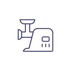 Kitchen machine line icon. Meat grinder, mincing, device. Home appliances concept. Can be used for topics like cooking, kitchenware, utensil