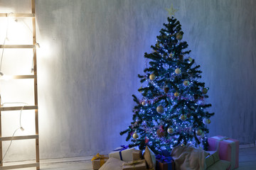 Holiday Christmas Interior home Christmas tree and gifts new year Garland