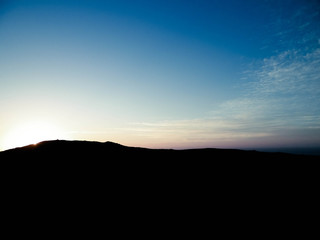 Beautiful sunset over Montana Roja, Lanzarote.