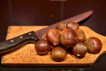 Chestnuts cutting board