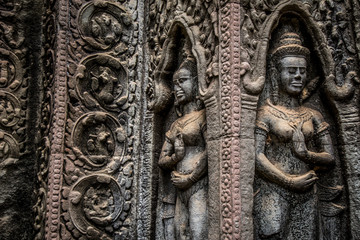 Ta Prohm Angkor Wat Cambodia. The ancient temple of Ta Prohm at Angkor Wat, Cambodia where roots of the jungle trees intertwine with the masonry of these ancient structures producing surreal world.