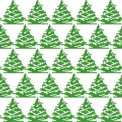 Seamless pattern. Christmas tree. Vintage pattern