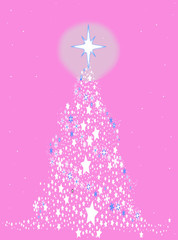 Star Spangled Pink Snowflake Christmas Tree