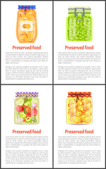Preserved Healthy Food in Jars Banner with Text