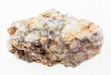 raw albite (plagioclase feldspar) stone on white