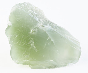 raw prase (prasiolite) stone on white
