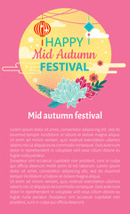 Happy Mid Autumn Festival Card Floral Decorated