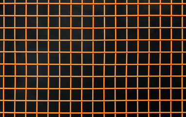 Orange decorative grid bench as a part of street cafe style texture