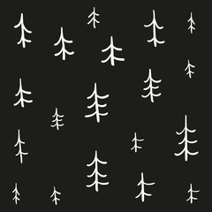 Obraz premium Nursery background with Xmas trees, vector illustration