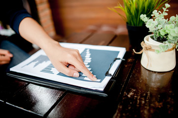 Work Desk Home Hand of the Worker Graph Paper Business Success With copy space